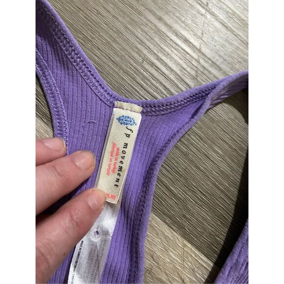 Free People NWT Free People Movement/Free Throw Crop Top Purple Dust, Sz Medium - Picture 3 of 5
